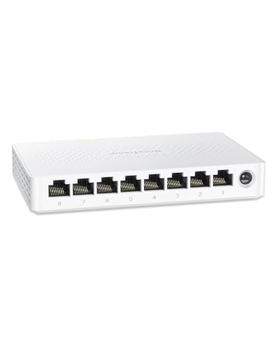 BrosTrend 8x 2.5-Gigabit Ports Ethernet Netzwerk Switch 2.5 Gbit/s Unmanaged LAN Switch 8 Port für Home oder SOHO-Netzwerke (Lüfterlos Desktop/Wandmontage Plug-and-Play Lifetime-Schutz) LAN Splitter