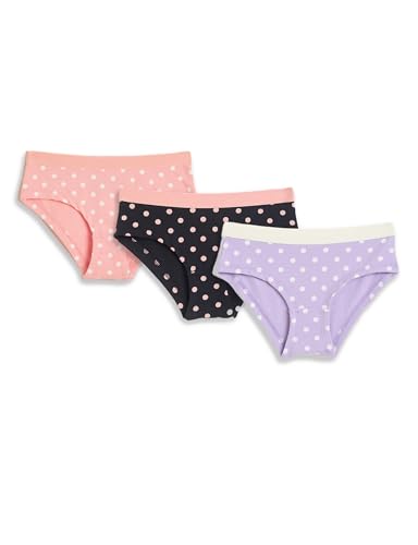 Image of Amazon Brand - Symbol Girls Assorted Prints Cotton Stretchable Briefs with Soft Waistband | Aged 3-14 Years (Available in Combo Pack of 3 and 6)