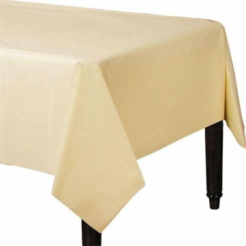 Tezraftaar® 4 x Paper Table Cover 90cm x 90cm Ivory Disposable Square Folded Table Cloth for Christmas New Year Parties Catering Supply