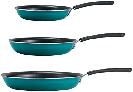 Tramontina Porcelain Enamel Non Stick 3-Pack Frying Pans, Skillet Set with Reinforced Nonstick Coating, Dishwasher and Oven Safe (Teal) - Thumbnail 5