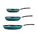 Tramontina Porcelain Enamel Non Stick 3-Pack Frying Pans, Skillet Set with Reinforced Nonstick Coating, Dishwasher and Oven Safe (Teal)