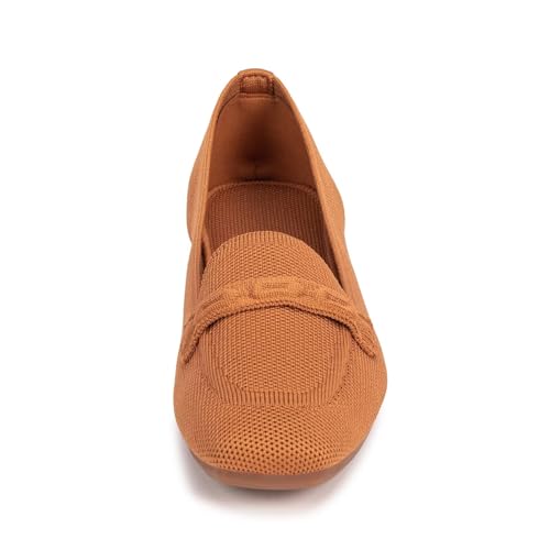 Image of Frank Mully Women's Loafer Flats Square Toe Comfortable Office Work Shoes, Cute Penny Loafer Slip On Walking Driving Shoes