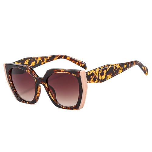 Lunettes œil de chat polygonales bicolores aux verres de qualité