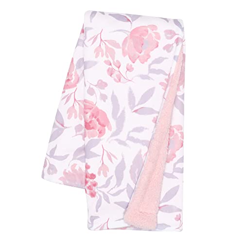 Image of Bedtime Originals Lavender Floral Pink/Purple Soft Fleece Baby Blanket