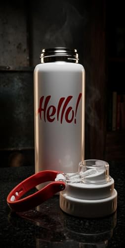Image of Water Bottle with Straw Lid | Leakproof BPA Free Sipper Bottle for Girls and Boys | Reusable Drinking Bottle for School, Gym & Travel (600ml) (White)