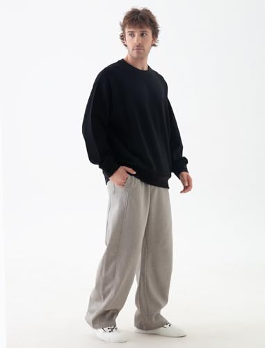 MagnaMan Crewneck Sweatshirt For Men - Long Sleeve Cotton Blend Oversized Crewneck Sweatshirt3