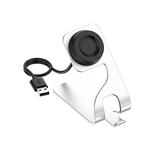 Chofit Charging Stand Compatible with Huawei Watch GT 4/Watch 4/Watch 4 Pro/GT 3 Pro, 4.9ft USB Charging Dock Station Charger Cable Cord Smartwatch Accessories (Silver)