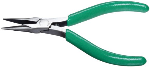 Xcelite NN54GV Slim Line Needle Nose Plier with Green Cushion Grip, Smooth Jaws, 5
