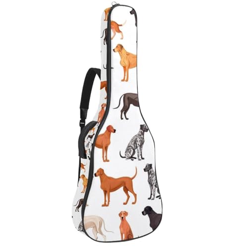 Housse de guitare classique et basse motif caniche pour le studio