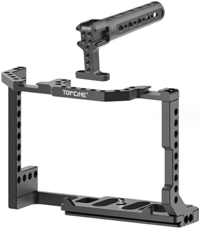 EOS 90D 80D 70D Cage, Hersmay Aluminium-Kamerakäfig für Canon EOS 90D/ 80D/ 70D-Kameras mit Blitzschuh, Griffbefestigungslöchern und mehreren 1/4'' - und 3/8-Schraubenlöchern