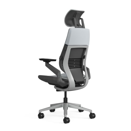 Image of Steelcase Gesture Office Chair - Ergonomic Work Chair with Wheels for Carpet - Comfortable Office Chair - Intuitive-to-Adjust Chairs for Desk - 360-Degree Arms (Era Blue Nickel - HR)
