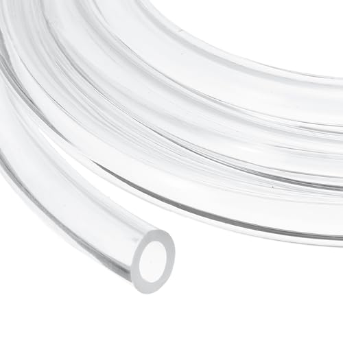 uxcell Tubo de PVC transparente, 10 mm de diámetro interior x 16 mm de diámetro exterior, tubo de PVC ligero de 2,6 m, tubo de agua de plástico flexible transparente para transferencia de aire, aceite