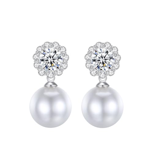 Boucles d'oreilles moissanite or 14 carats vintage mariage femme
