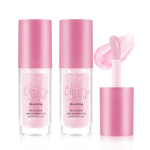 Boobeen Set de 2 brillos labiales en aceite, tinte labial Hidratante, alto brillo e Hidratación profunda, Nutritivo de larga duración y No pegajoso