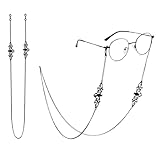 Halloween Chain for Glasses Goth Accessories for Women Men Bat Reading Glasses Chain Black Eyeglass Chain Necklace Eyeglass Lanyard for Men Women Bat Accessories Halloween Eyeglass Chains