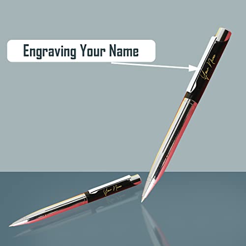 Image of Roshfort Luxury ball Pen - Customized Personalized Ballpoint Pen | Black & Maroon | Stylish Designs | Engrave Your Name SEND DETAIL WHATSAPP +91 9631056748