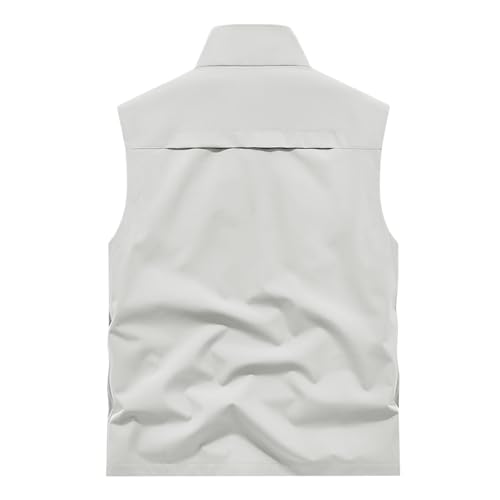Chaleco de pesca de malla de camuflaje para hombre con múltiples bolsillos con cremallera, chaleco ligero para uso al aire libre para verano, chaleco táctico transpirable, ideal para senderismo por el