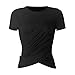 Men's Mesh Jumpsuit Sheer Bodysuit Crew Neck Short Sleeve Transparent Shirt T Shirt Women (Black, L)