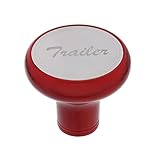 United Pacific 22972'Trailer' Deluxe Aluminum Screw-On Air Valve Knob w/Stainless Plaque - Candy Red