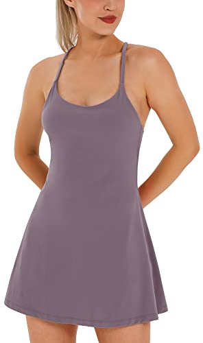 Womens Tennis Dress, Workout Dress with Built-in Bra & Shorts Pockets Summer Dress for Golf Athletic Dresses for Women