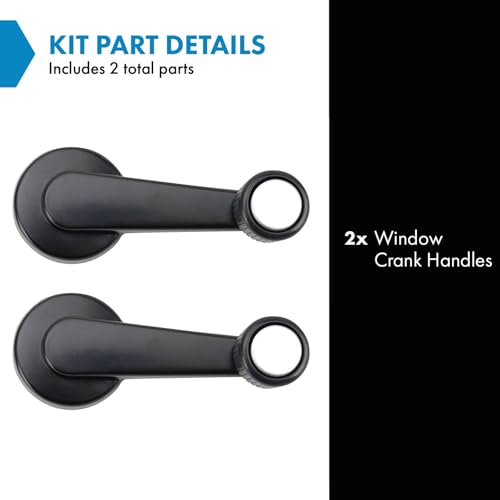 Image of TRQ Window Crank Handle Set Black Compatible with 85-93 Chevrolet GMC 91-93 Oldsmobile GM1354103