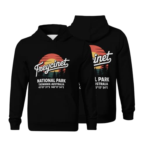 Kids Freycinet National Park with GPS Western Australia Boys Girls Lightweight Kangaroo Pocket Fleece Hoodies