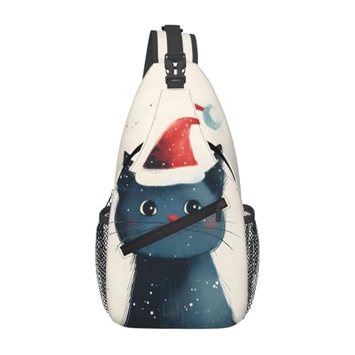 Bolso bandolera con estampado de gatos divertido para hombres y mujeres miniatura 1