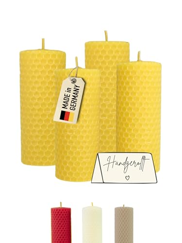 Wachsmann Stumpenkerzen gelb – 100% Bienenwachs - Weihnachten &...