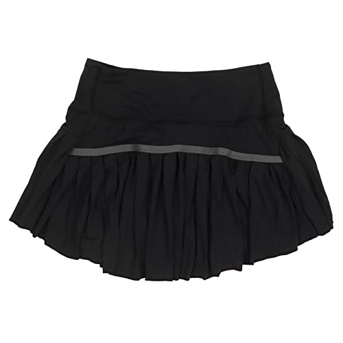 Saia Plissada, Saia Esportiva Elástica Moderna Preta Macia Respirável Com Bolsos para Ioga (XL)