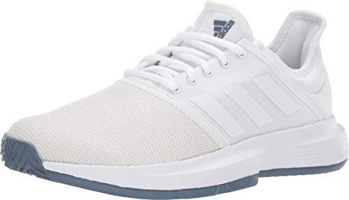 adidas Men's GameCourt Tennis Shoe, White/White/tech Ink, 9 M US