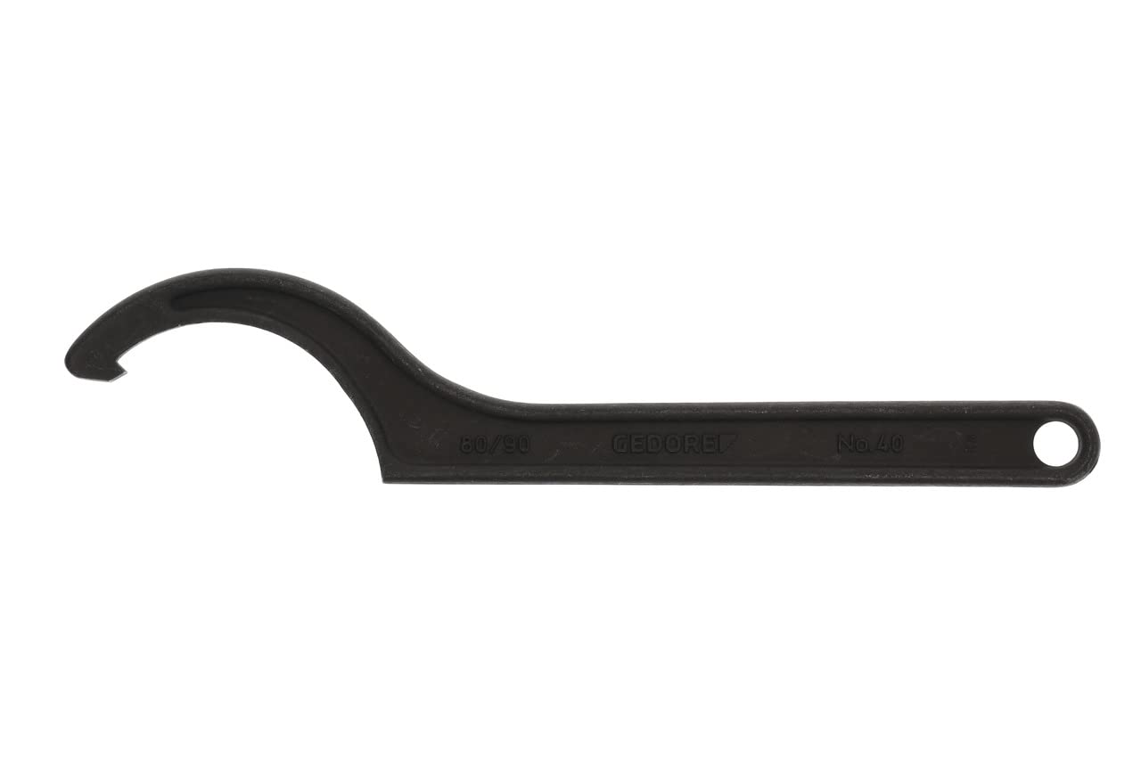 GEDORE Llave de gancho con nariz, Para tuercas ranuradas, Ancho de llave de 80 a 90 mm, Diámetro de punta 5 mm, Llave, 40 80-90