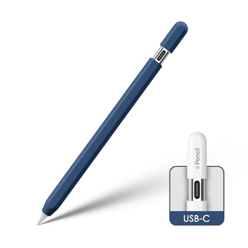 KELIFANG Apple Pencil (USB-C) 2023�N�p �V���R���P�[�X �X���[�u�J�o�[ �ی�X�L�� iPad Pencil�z���_�[ ����~�߃O���b�v�A�N�Z�T���[ Apple Pencil��3����Ή� �~�b�h�i�C�g�u���[