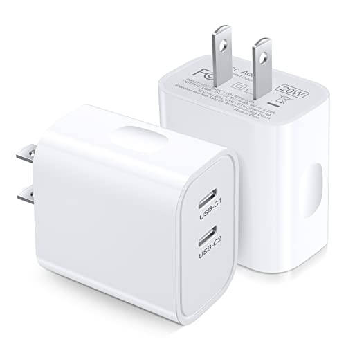 Usb C Charger Block, Pofesun 2Pack 20W Dual Port Fast Usb-C Power Adapter Wall Charger Plug Type C Charging Block For Iphone 14 13 12 11 Pro Max Xs,Ipad,Samsung Galaxy S23 S22 S21,Pixel,Airpods-White #TOP15