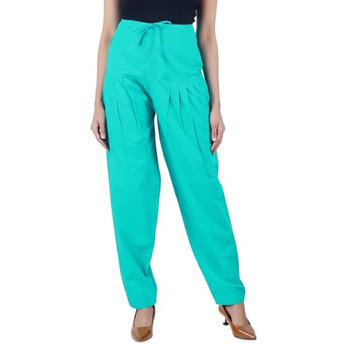 Image of Happy Bunny Salwar Pant for Women, Fine Cotton Ethnic Trousers with Drawstring Waist, Comfortable Daily, Office & Casual Wear Bottoms