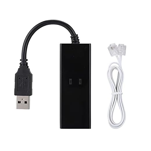 ASHATA 56K Data Modem, External Dial Up Voice Fax Data Modem,USB 2.0 56K Fax Modem,Small Size,Light-Weighted,Fit for Win7 Win8 Win10 XP