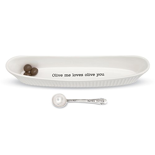 Mud Pie Olive Serving Dish, White
