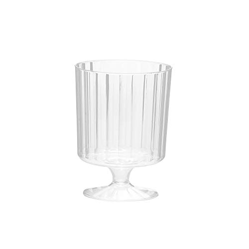 Classicware Rigid Plastic 1-Piece Pedestal Wine Glass, 8 Ounce, Clear(240-Count)