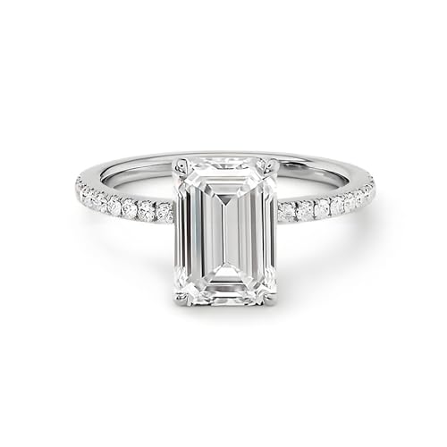 1/2/3 CT Center Moissanite Engagement Rings for Women, 10K/14K/18K Solid Gold Round/Oval/Pear/Princess/Cushion/Marquise/Emerald/Radiant Cut Bridal Set Wedding Anniversary Band for Her Wife3