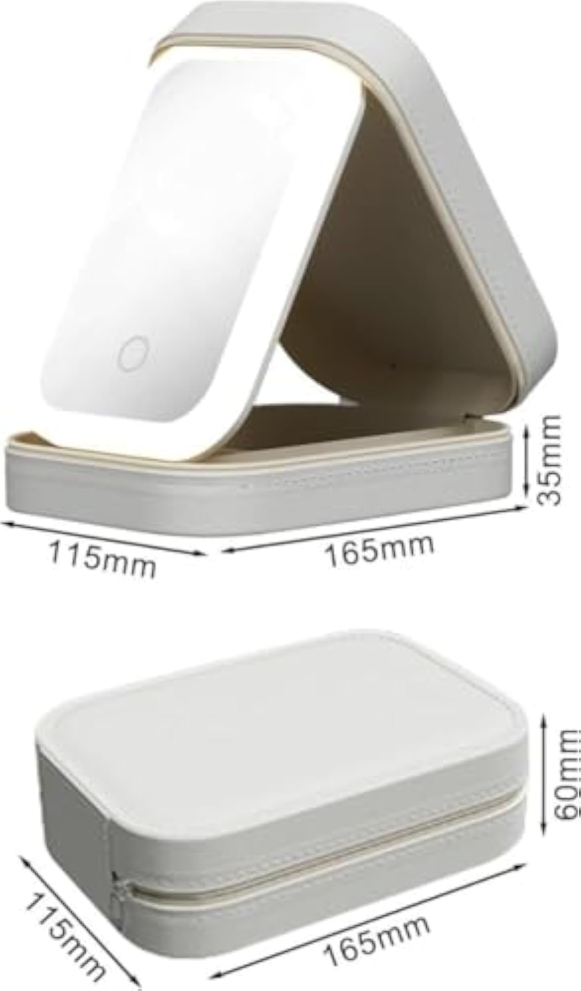 Portable LED Makeup Bag with Adjustable Light-Up Mirror
