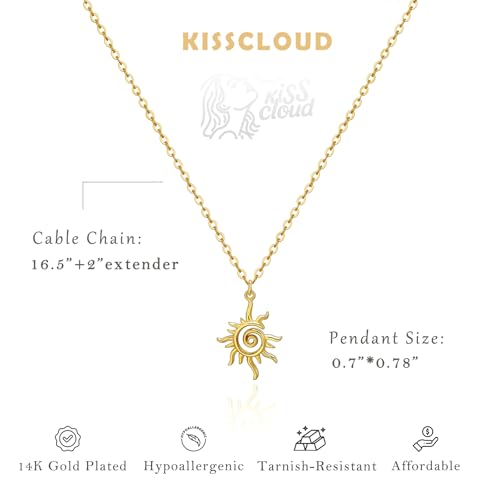 Image of Gold Silver Necklace for Women, Dainty Cubic Zirconia Pendant
