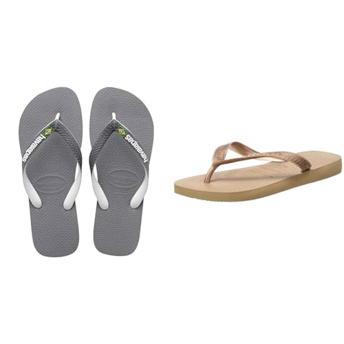 Tongs Havaianas Rose Or 39/40 pour Femme avec semelle antidérapante