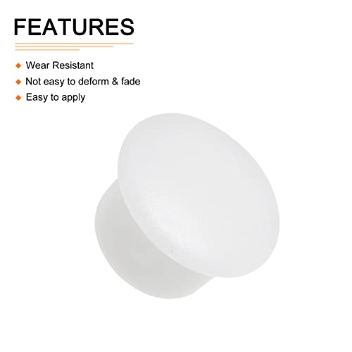 Image of DTGN 10mm x 12.5mm x 8mm(Dia. x Cap Dia. x H) Screw Hole Plugs - 30Pack - Good for Furniture Cupboard Wardrobe - Plastic Fastener Hole Caps - White
