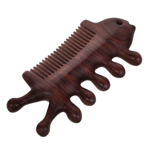 FOMIYES Wooden Scalp Massage Comb Relaxation Massage Comb Shampoo Scrubber Brush Wide Tooth Hair Brush Multi-Functional Acupoint Massage Tool