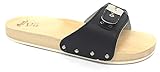 MAURI Zuecos de madera para hombre, de piel auténtica, art. 09, color azul, fabricados en Italia Size: 45 EU
