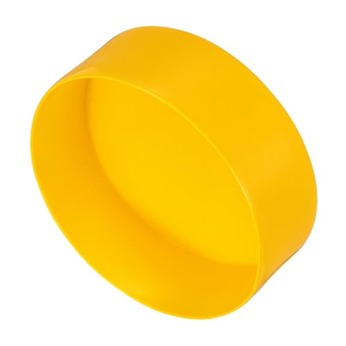 Image of uxcell 4pcs Rubber End Caps 150mm(6 Inch) ID Vinyl Round End Cap Cover Screw Thread Protectors Yellow, 50mm Height
