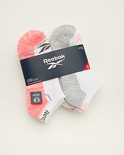 Reebok Women's Low Cut Athletic No Show Socks - Soft Cushioned, Breathable, 6 Pack (Size 4-10), White2