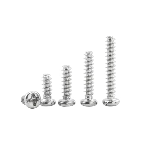 20〜100個 十字穴付き丸頭タッピングネジ 304ステンレススチール M1 M1.2 M1.4 M1.7 M1.8 M2 M2.6 M2.8 M3 M3.5 M4 M5 スロットネジ フラットテール(8mm,M2 100pcs)