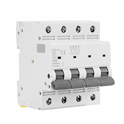 GYM9 FP 4 Pole AC Electrical Circuit Breaker 80A 100A 125A 4P Width 71.2mm 400V 6KA 1Pcs(100A)
