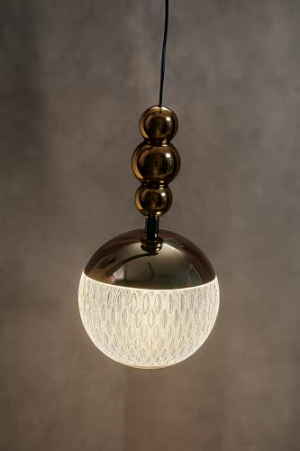 Image of Modern Gold Finish Energy Saving Led Pendant Hanging Light for Bedroom, Living Room, Restaurants, Dining, Coffee Shop, Home and Office