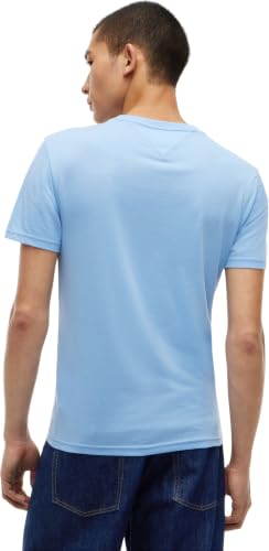 Tommy Jeans Herren-T-Shirt, kurzärmelig, Rundhalsausschnitt, Blau (Westside Blue Htr), L – Ansicht 2